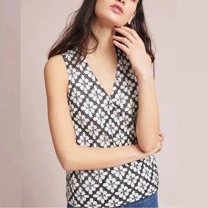 Anthropologie Maeve Coralie Wrap Eyelet Floral Blouse